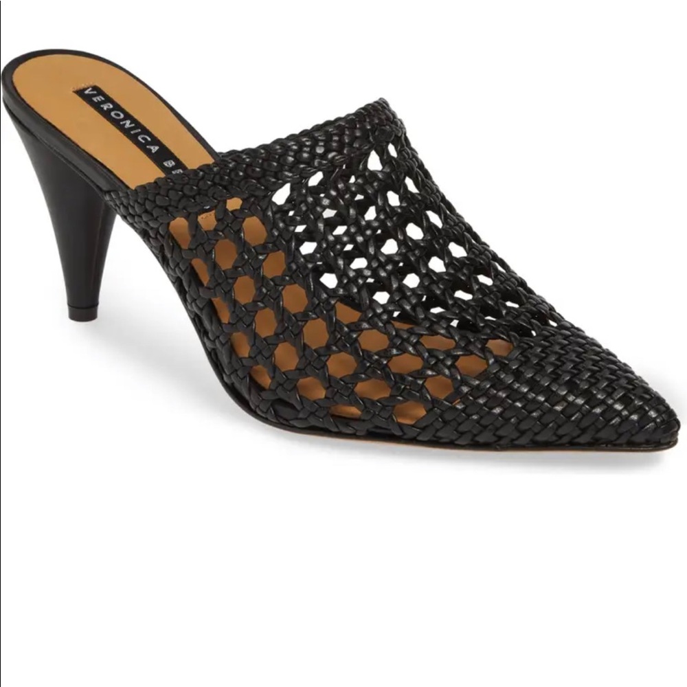 Veronica Beard Jaqlyn woven pointy toe mule heel